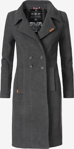 NAVAHOO Between-Seasons Coat 'Wooly' in Grey: front