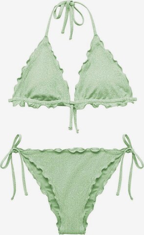 MANGO TEEN Triangle Bikini in Green: front