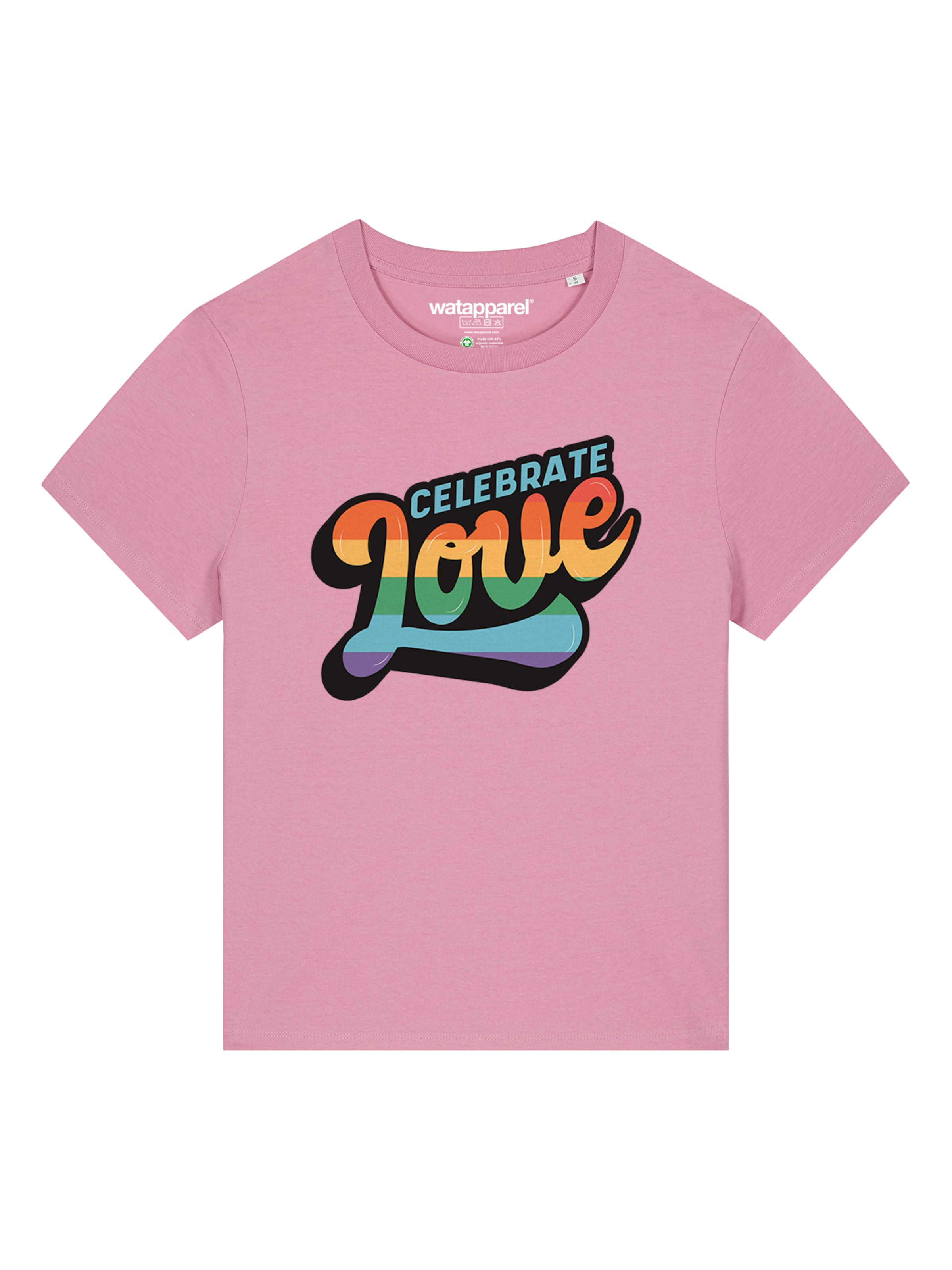 Maglietta 'Celebrate Love' di Watapparel in rosa: frontale