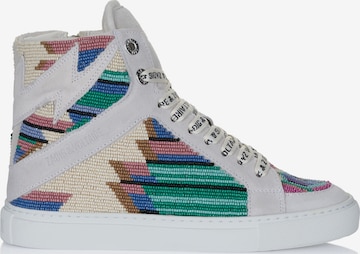 Zadig & VoltaireVisoke tenisice 'Zadig & Voltaire HIGH FLASH FOLK BEADS Sneaker weiß' - bijela boja: prednji dio
