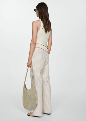 MANGO Loose fit Pleat-Front Pants 'Eva' in Beige