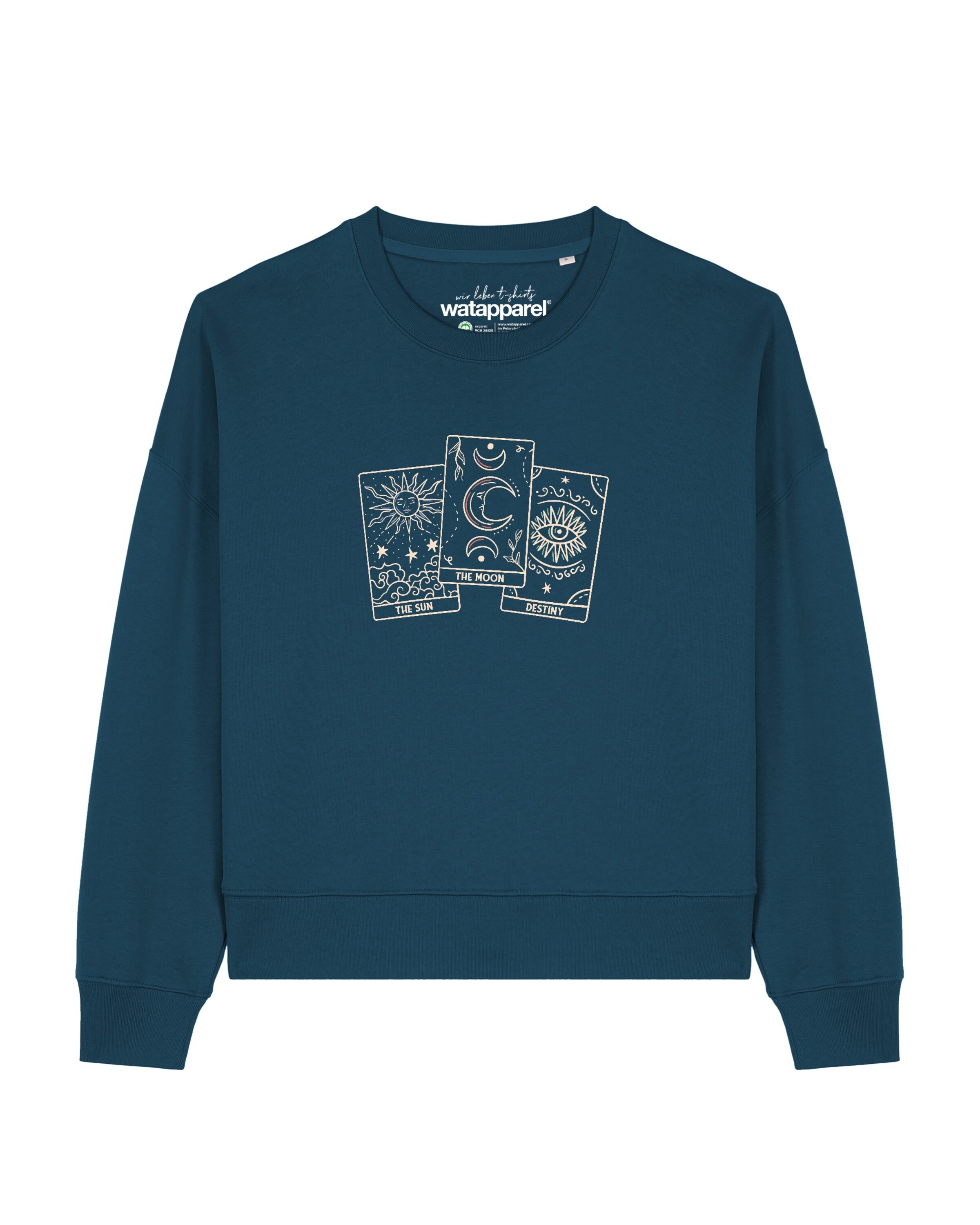Watapparel Sweatshirt 'Tarot Set ' in Blauw: voorkant
