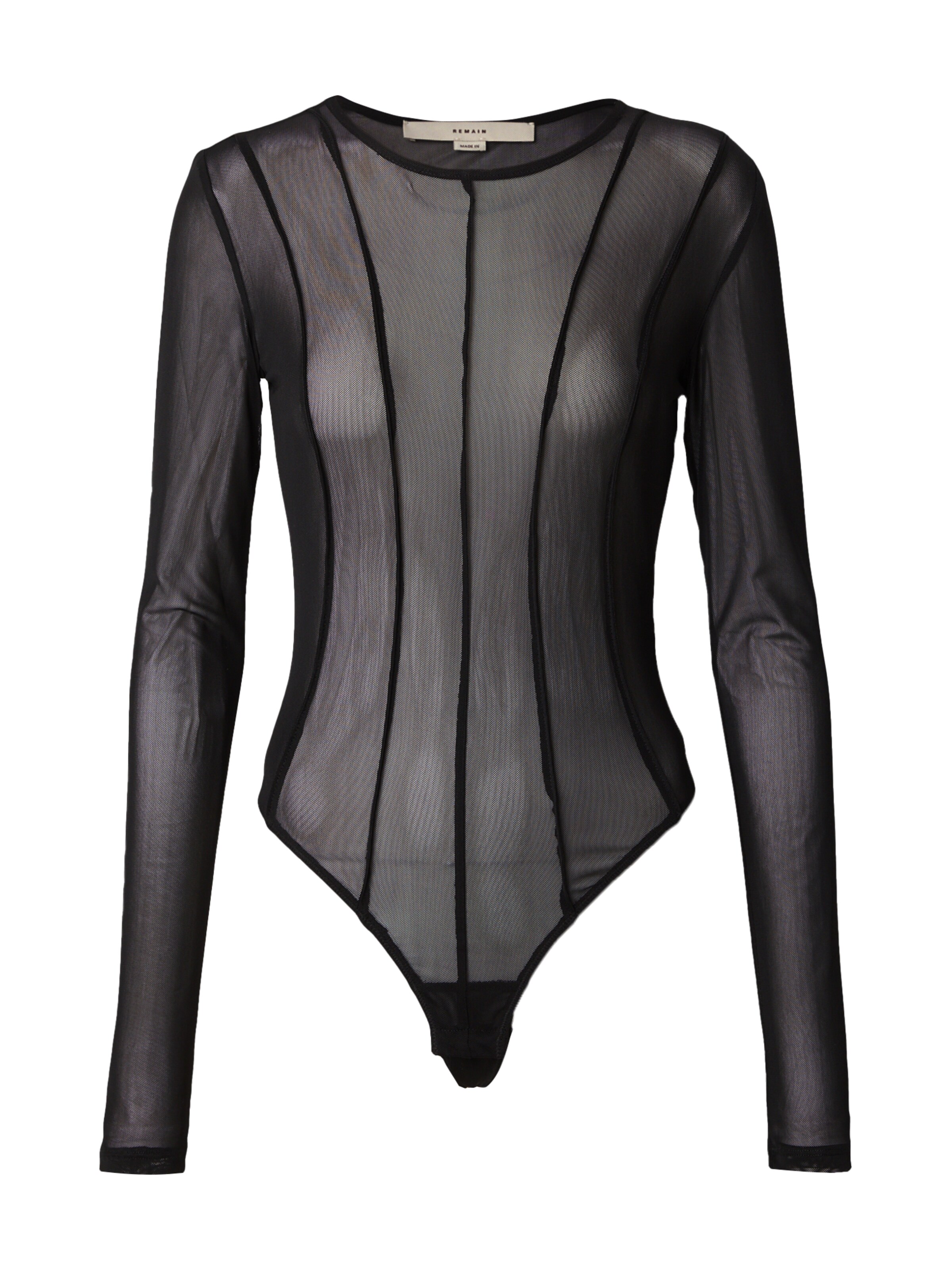 REMAIN Κορμάκι-μπλουζάκι σε μαύρο: μπροστά