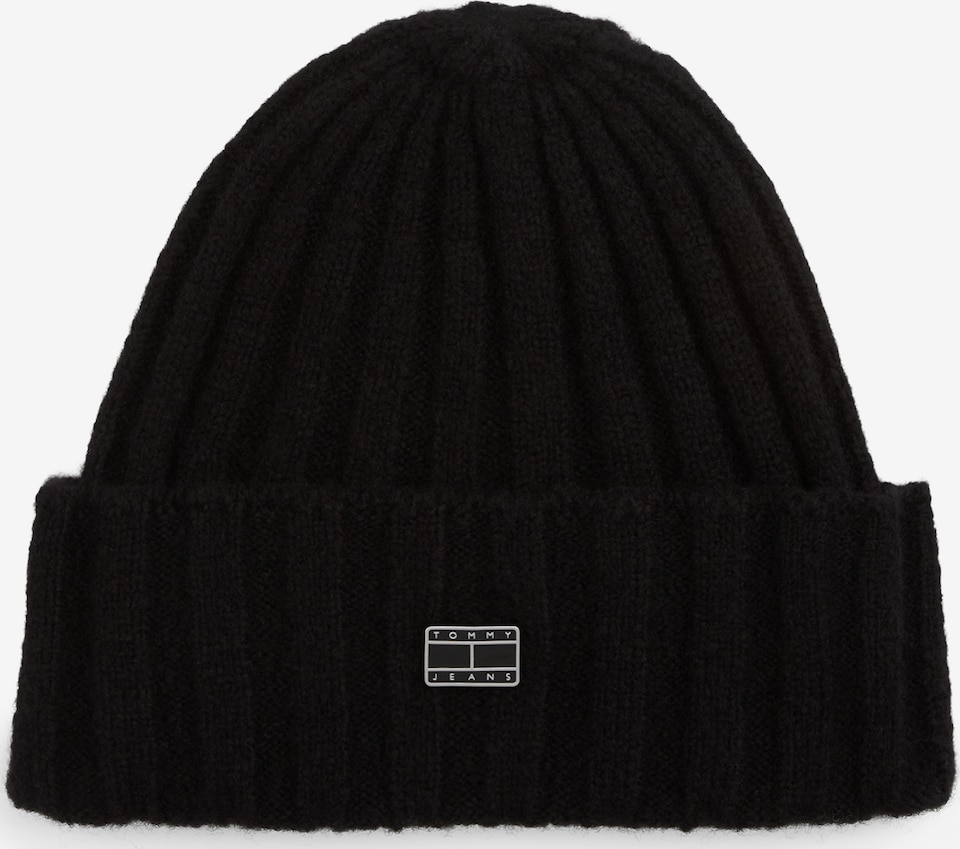 Căciulă 'HERITAGE' de la Tommy Jeans pe negru: față