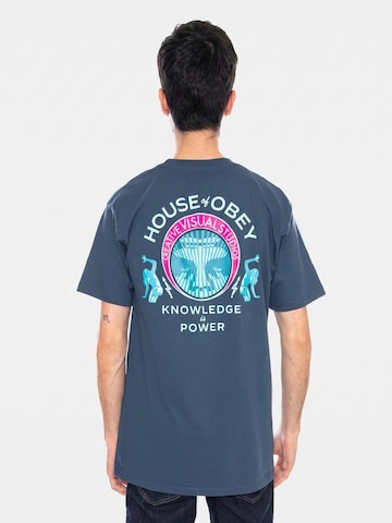 Obey Shirt 'KNOWLEDGE IS POWER' in Blauw