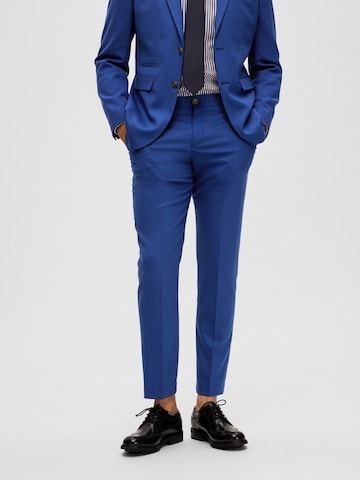 Coupe slim Pantalon à plis 'Neil' SELECTED HOMME en bleu : devant