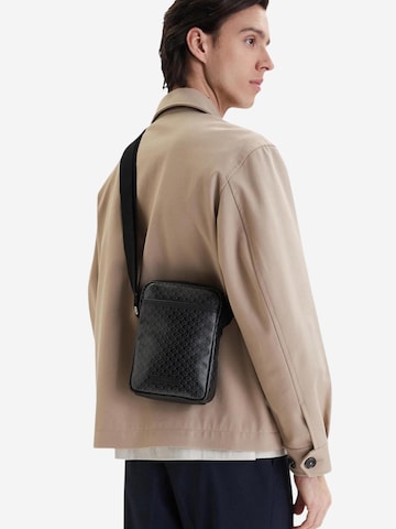 Calvin Klein Crossbody bag 'EMBLEM AOP COATED SLIM REPORTER LV04D3334G' in Black