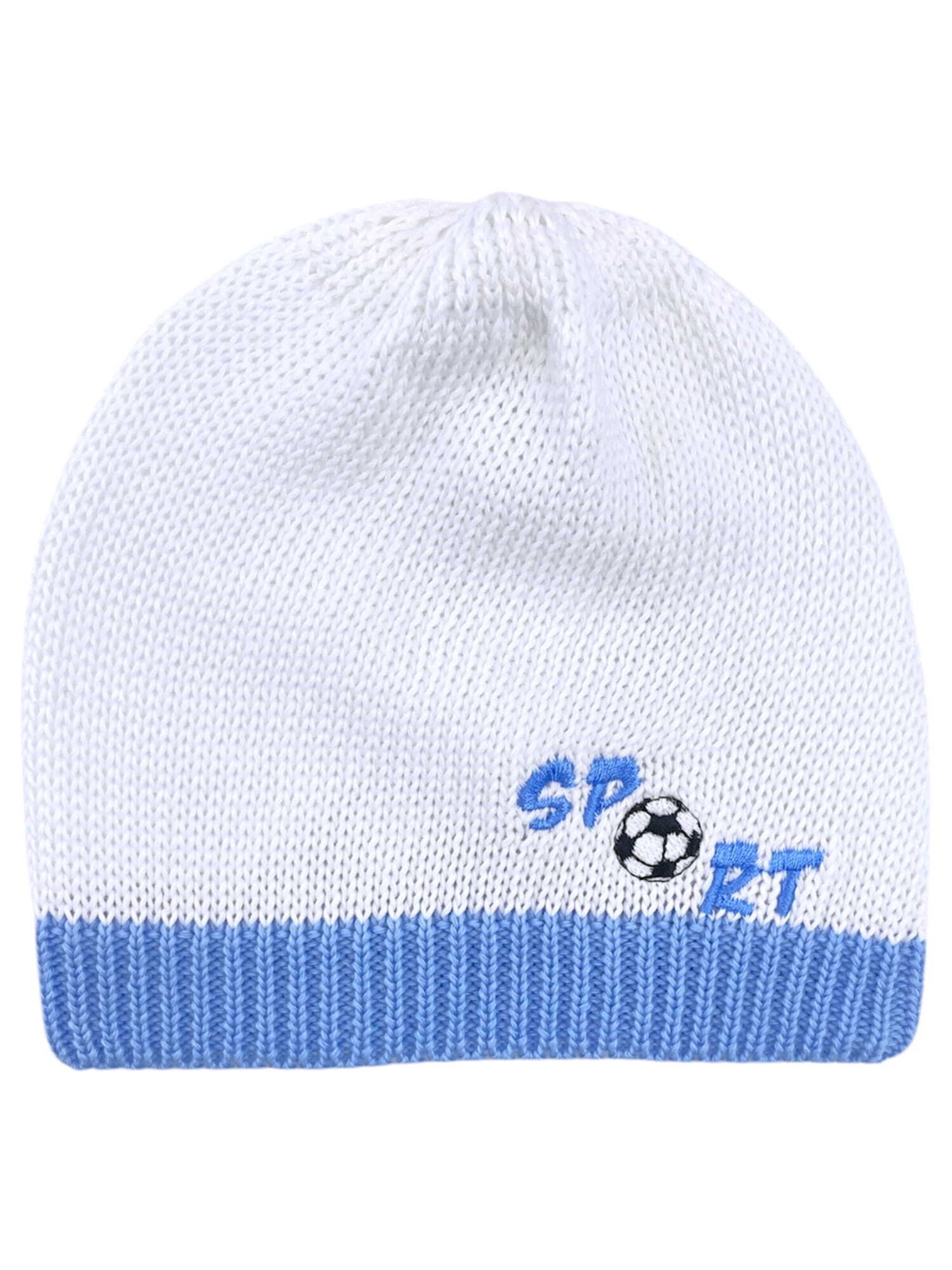 Aliap Mütze 'Fußball' in Blau: Vorderseite