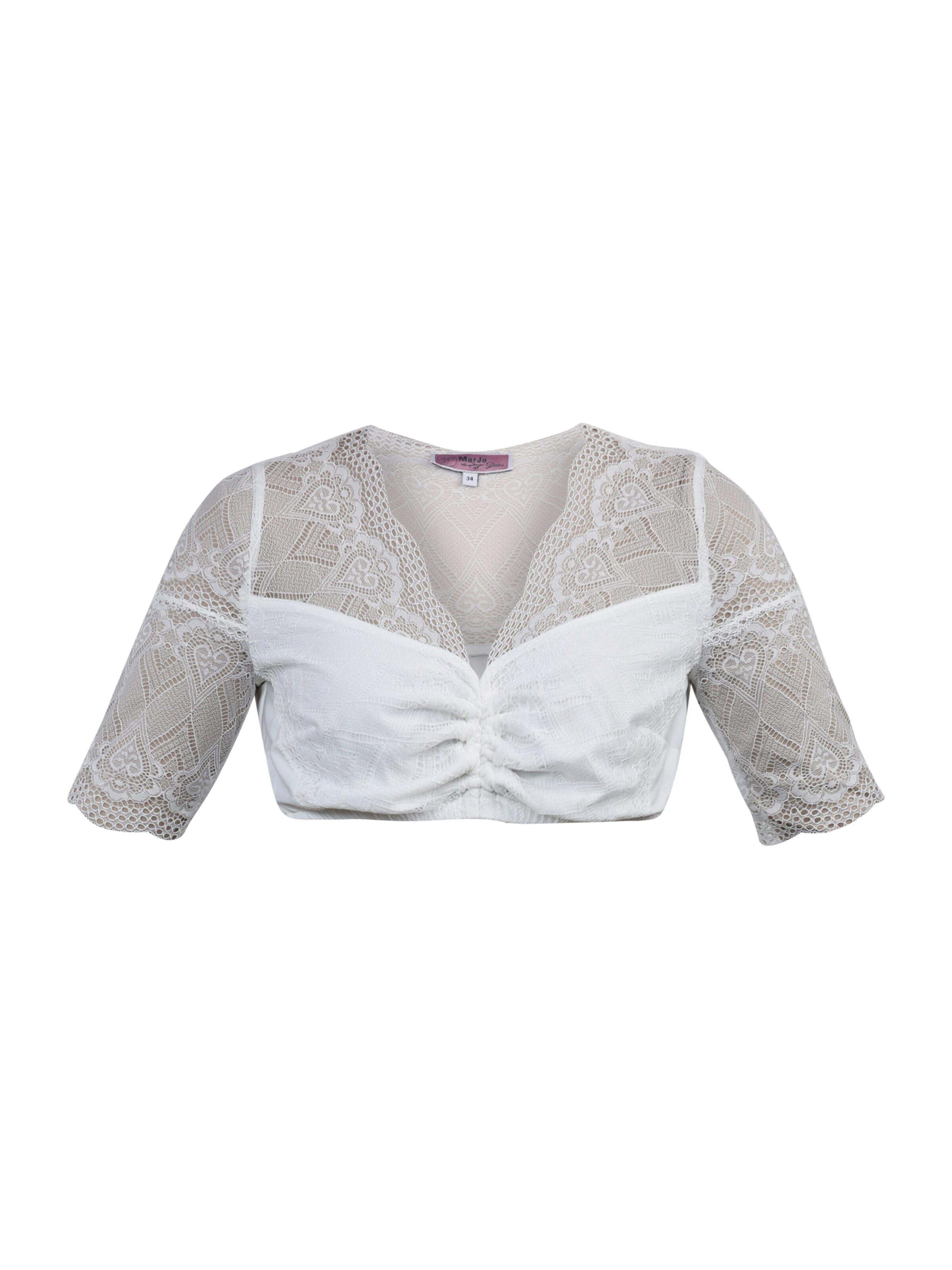 Blouse folklorique 'Burgheim' MARJO en blanc : devant