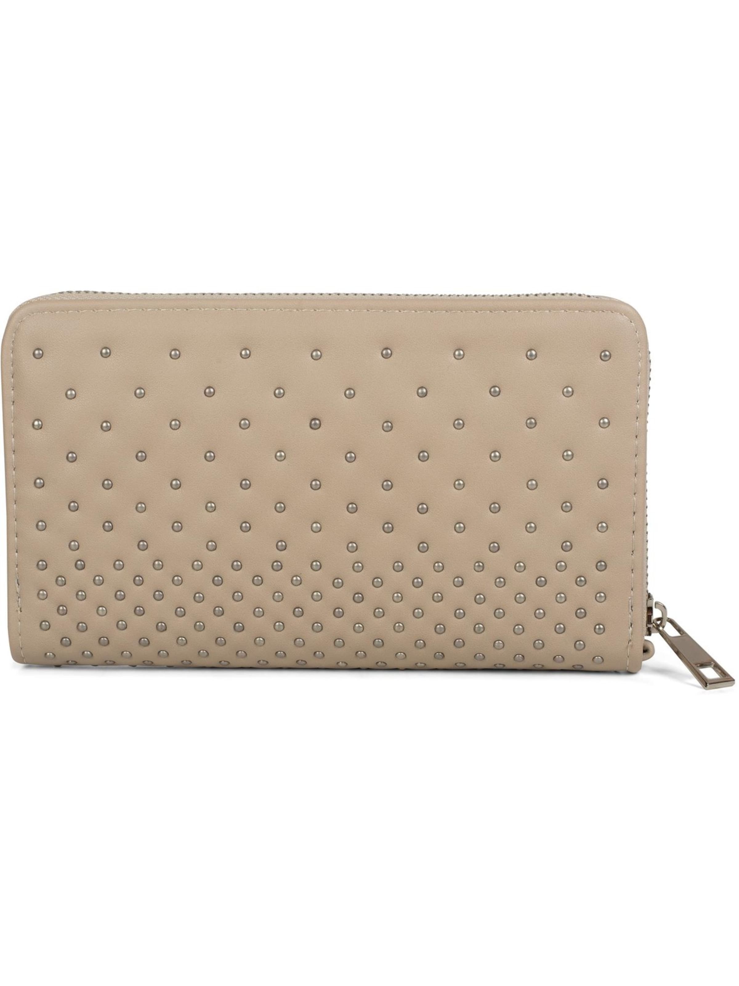 styleBREAKER Portemonnaie 'Geldbörse mit kleinen Kugelnieten'‌‌‌‌‌‌‌‌ in Beige: Vorderseite