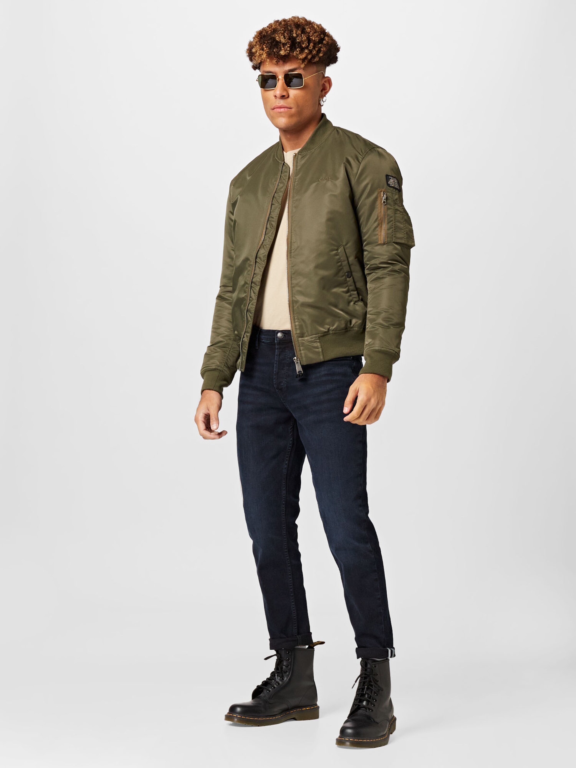 Schott green bomber jacket top