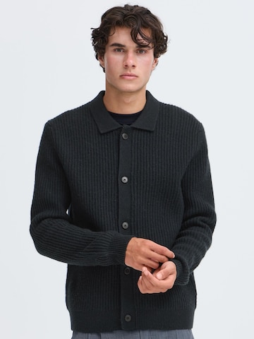 Casual Friday Strickjacke 'CFAlek Knit' in Schwarz: Vorderseite