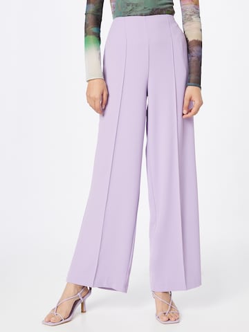 Warehouse Wide leg Pleated Pants in Purple: front