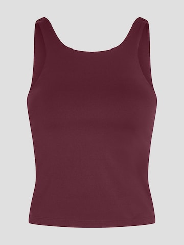 YO-GAYA Sporttop 'Sculpting High Neck Top' in Rood: voorkant