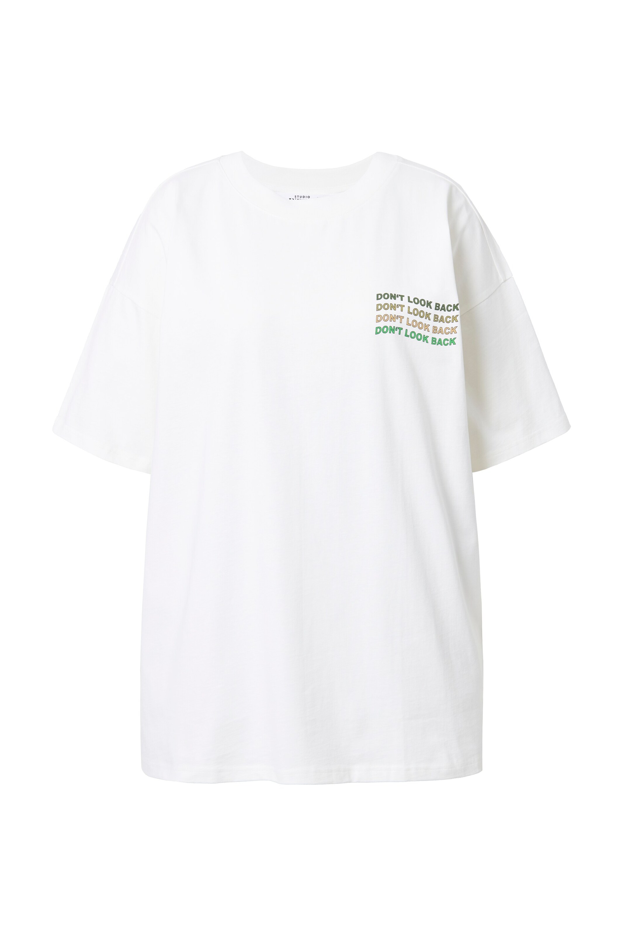 Studio Untold T-Shirt in dunkelgrün / puder / schwarz / offwhite, Produktansicht