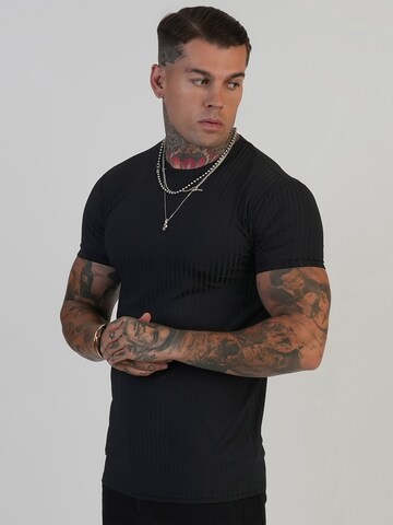SikSilk Shirt in Black: front