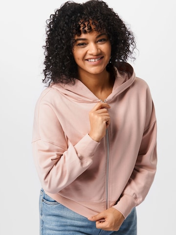 Veste de survêtement 'Rea' ABOUT YOU Curvy en beige : devant