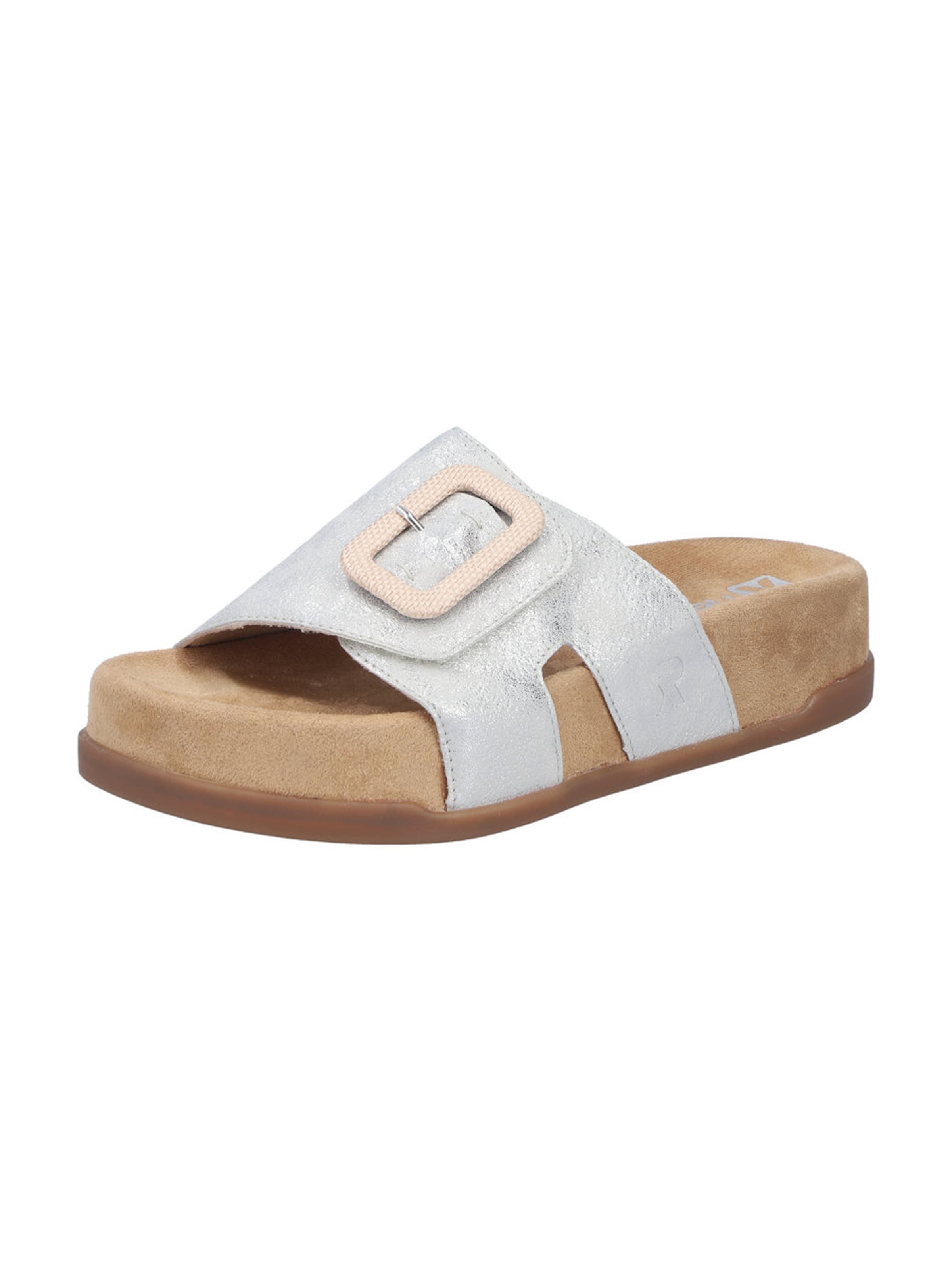 Rieker Pantolette in Silber: Vorderseite