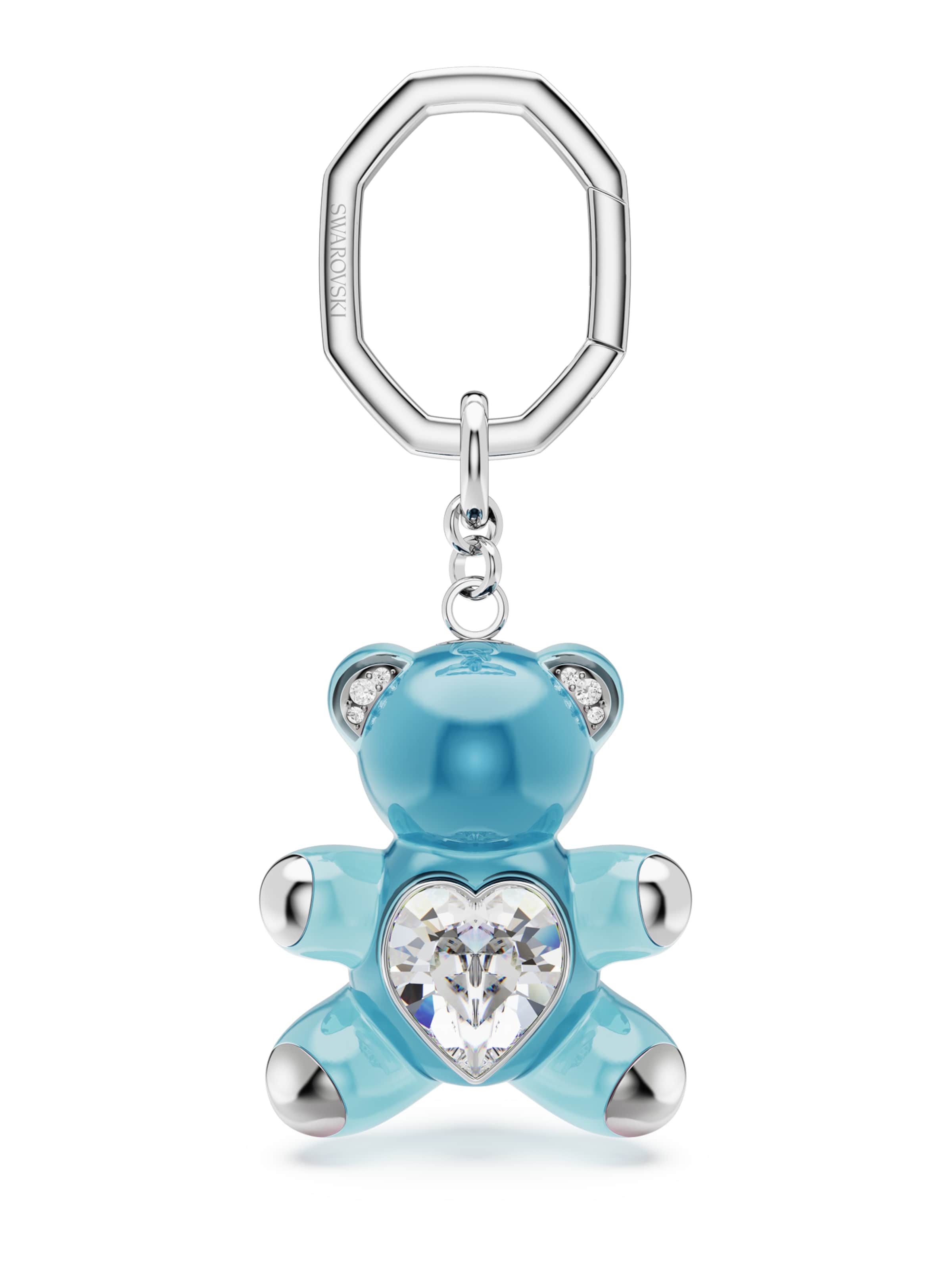 Swarovski Schlüsselanhänger 'Teddy' in Blau: Vorderseite