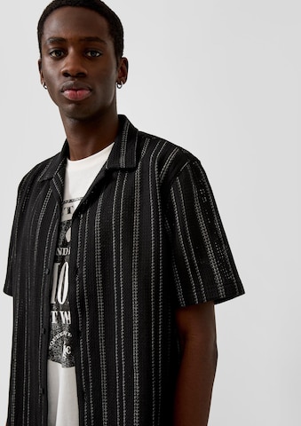 QS Regular Fit Hemd in Schwarz