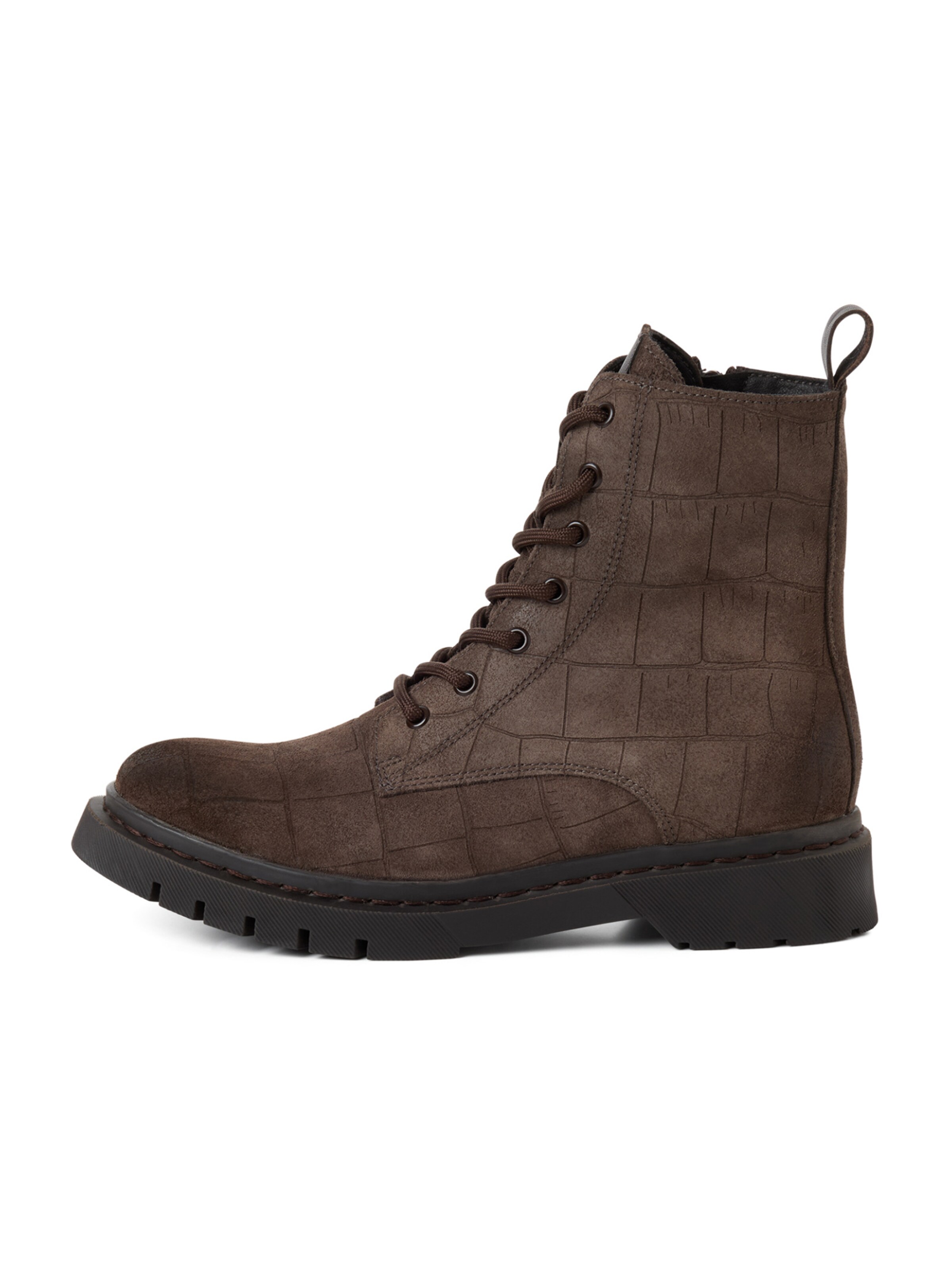 Tamaris Lace-Up Ankle Boots in Brown