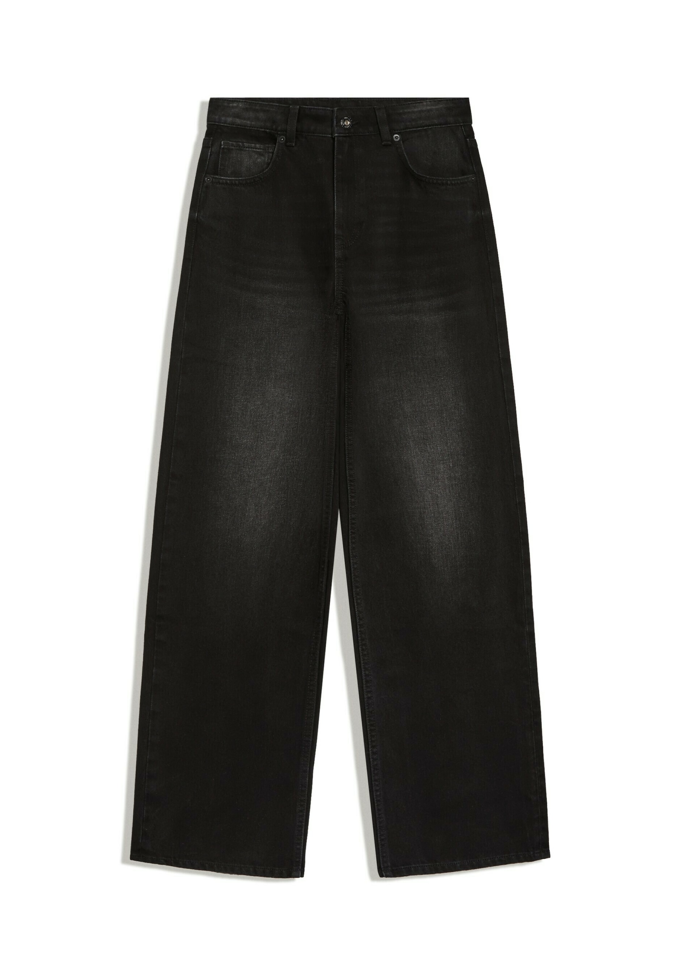 Wide leg Jeans di Bershka in nero: frontale