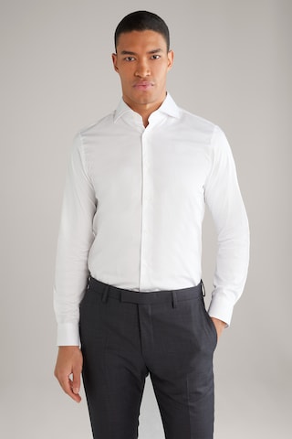 JOOP! - Slim Fit Camisa clássica 'Pai' em branco: frente