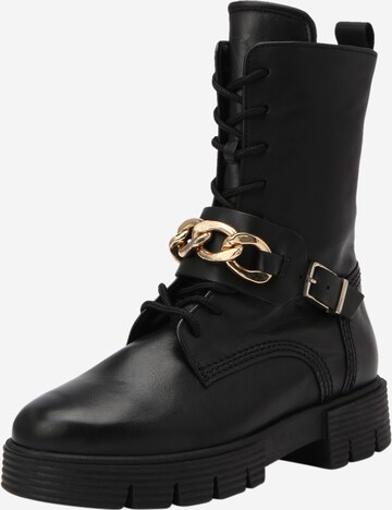 GABOR Lace-Up Ankle Boots in Black: front