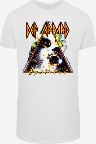 F4NT4STIC Shirt 'Def Leppard Hysteria' in Wit: voorkant
