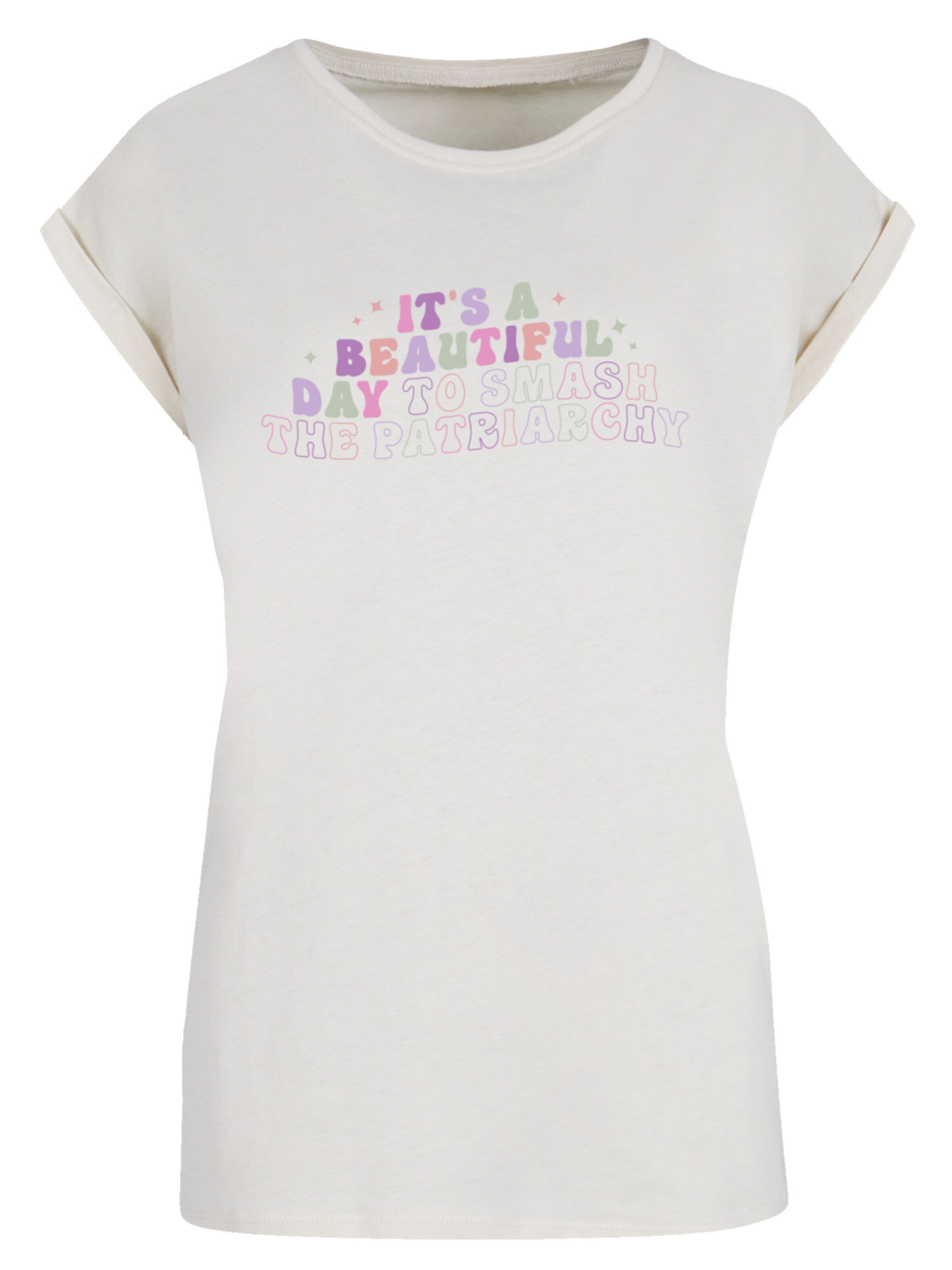 F4NT4STIC Shirt 'Smash The Patriarchy Iternationaler Frauentag' in Beige: voorkant