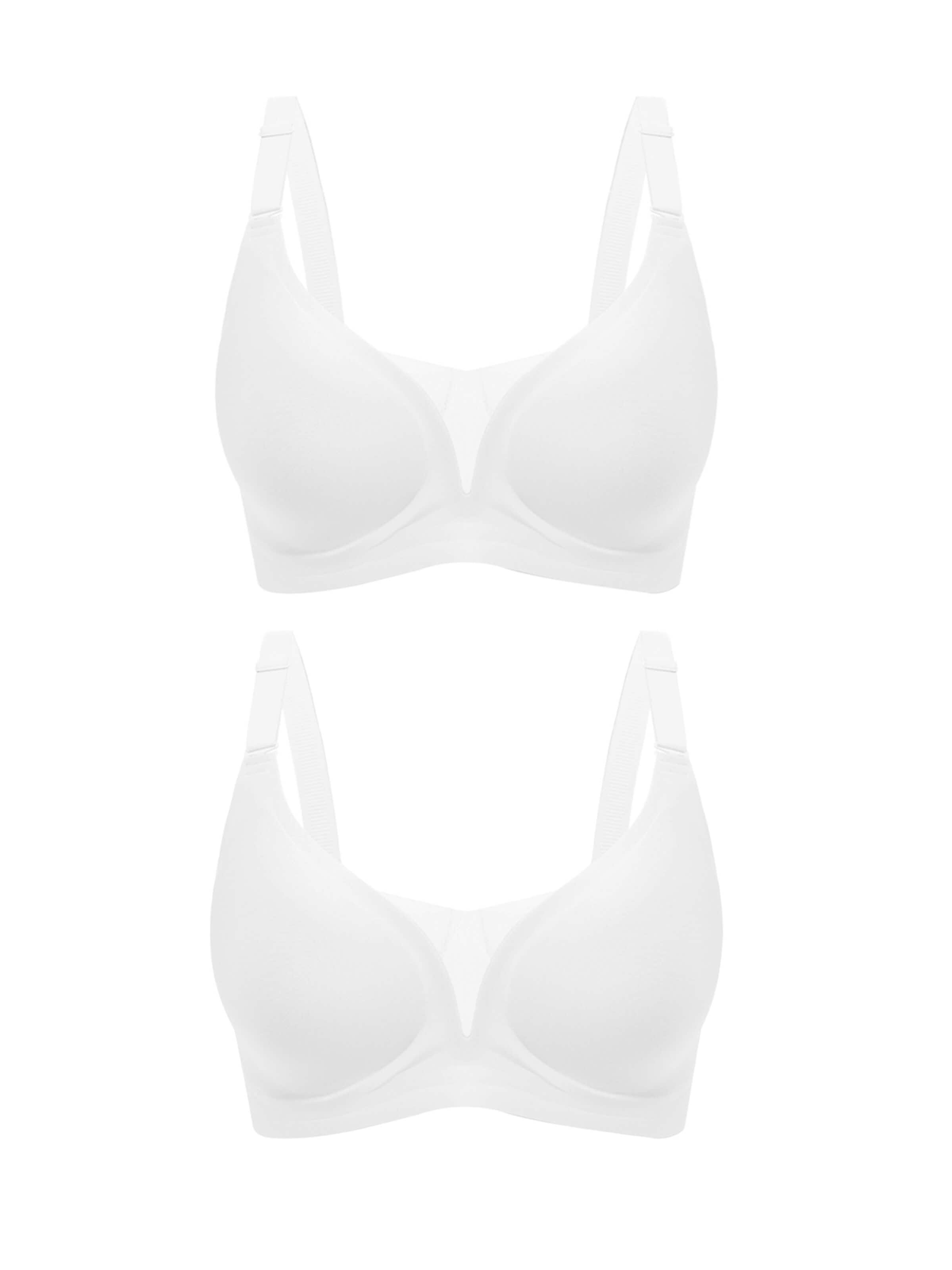 SHARICCA Bralette Bra 'Wire-Free' in White: front