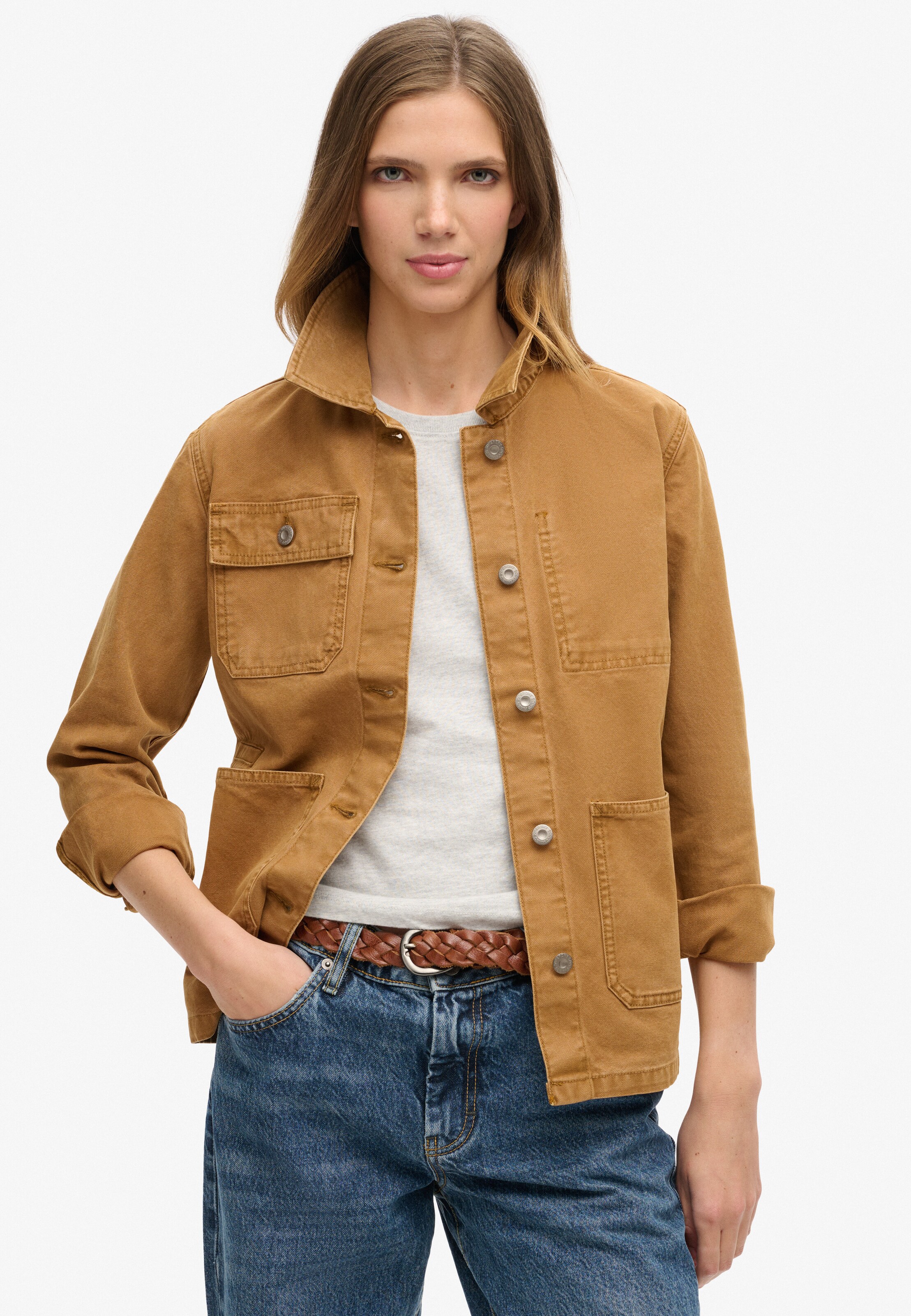 Veste mi-saison 'Chore' Superdry & Co en marron : devant