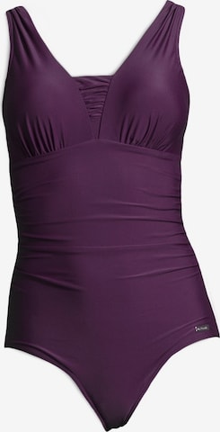 LASCANA - Soutien Bustier Fato de banho modelador 'Dagmar' em roxo: frente