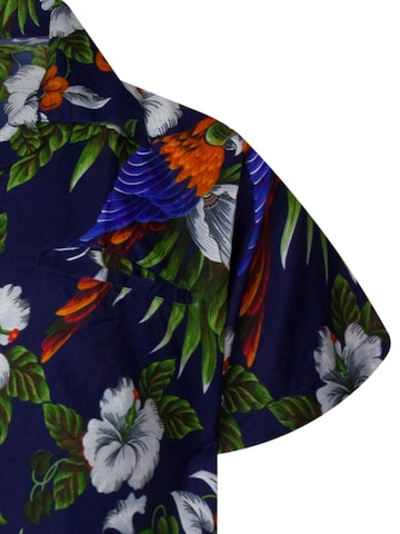 King Kameha Shirt 'Cherryparrot' in Blau