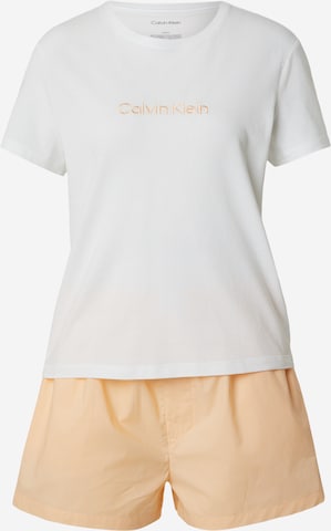 Calvin Klein UnderwearKratke hlače za spavanje - bijela boja: prednji dio