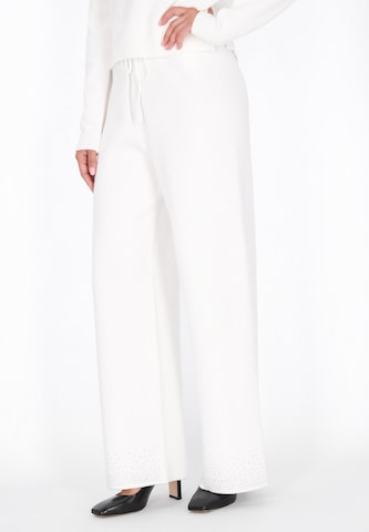 usha BLACK LABEL Regular Broek in Wit: voorkant