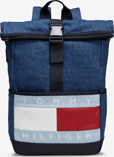 TOMMY HILFIGER Rucksack 'Kids' Flag Logo' in One Size in himmelblau / blue denim / rot / weiß, Produktansicht