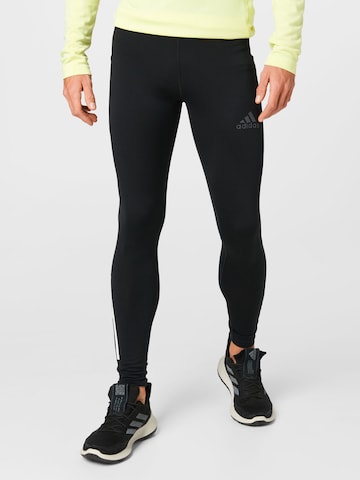 ADIDAS SPORTSWEAR Slim fit Workout Pants in Black: front