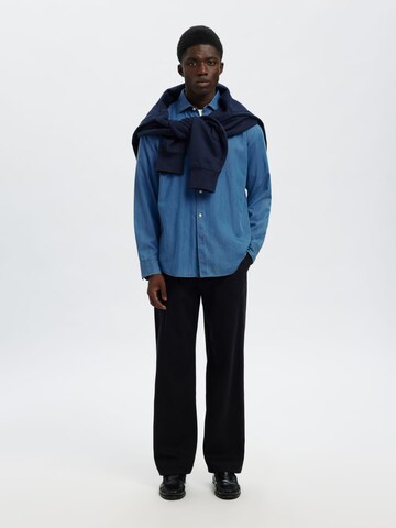 SELECTED - Ajuste regular Camisa en azul