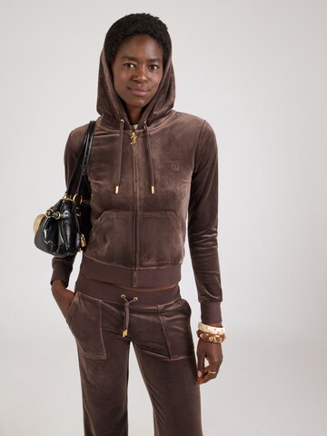 Juicy Couture Sweatjacke 'ROBERTSON' in Braun: Vorderseite