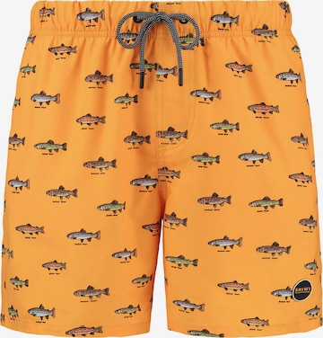 Shiwi Plavecké šortky 'GO FISH' – oranžová: přední strana