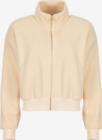 Veste en polaire South Beach en beige : devant