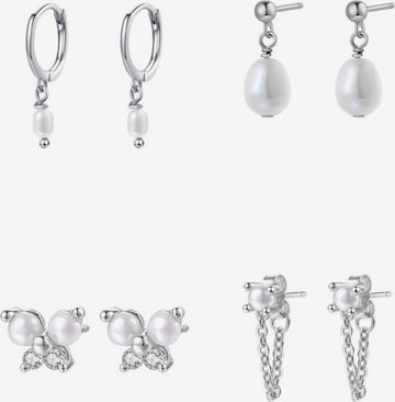 Hey Happiness - Pendientes 'Pearl Quartet' en plata: frente