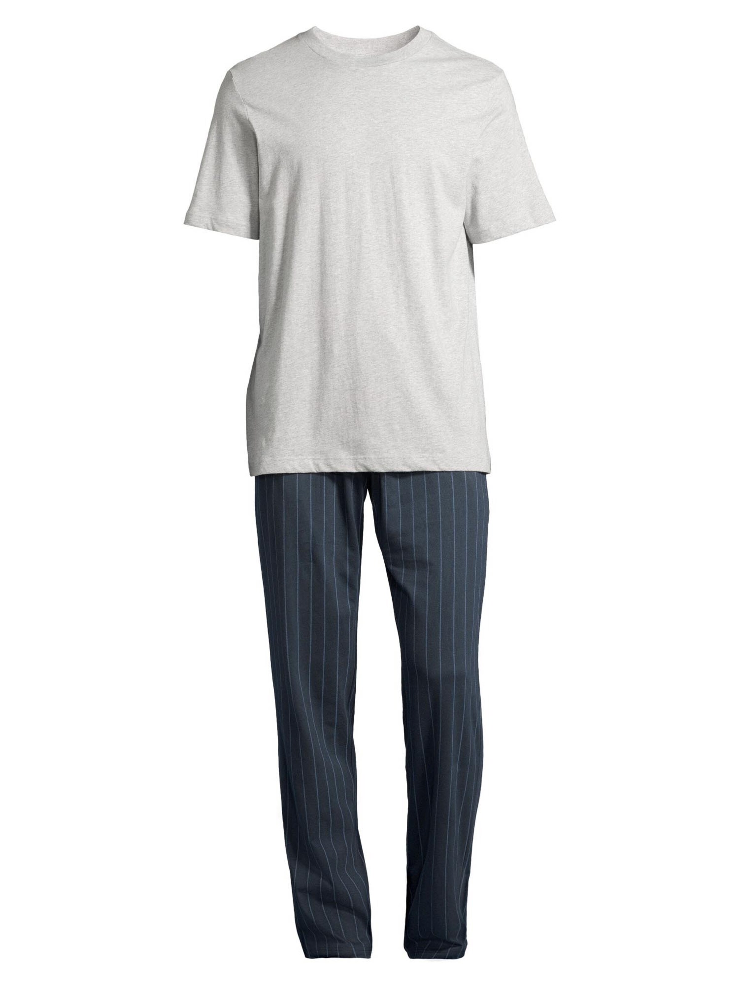 SCHIESSER Pyjama kort 'Night & Home' in Blauw: voorkant