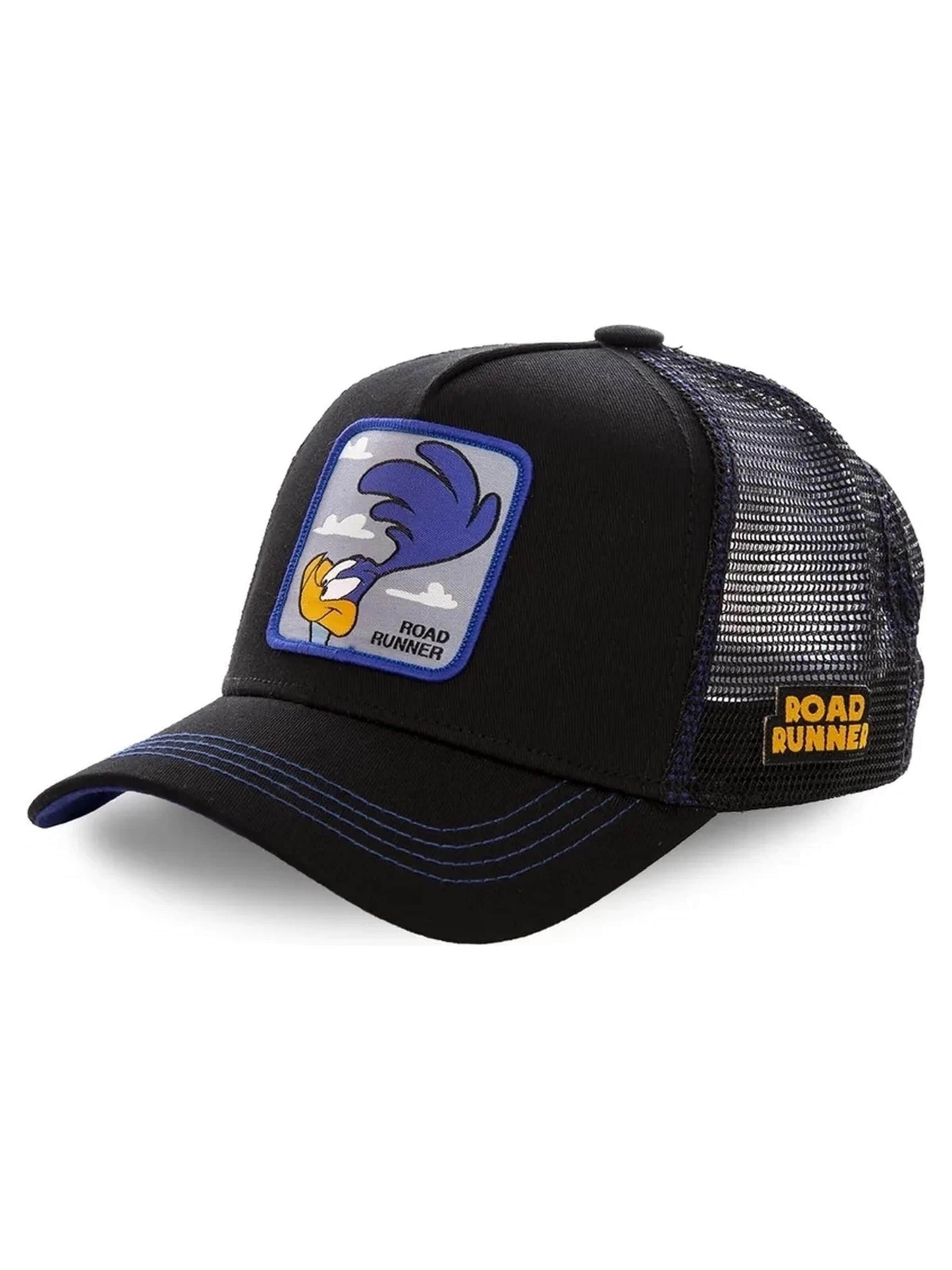 Capslab - Gorra 'Gorra collab negra correcaminos bordado frente trucker visera curva' en negro