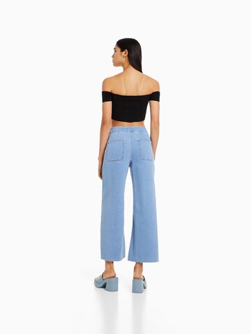 Wide Leg Jean Bershka en bleu