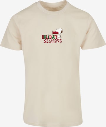 T-Shirt 'Peanuts Holiday Delight' Merchcode en beige : devant