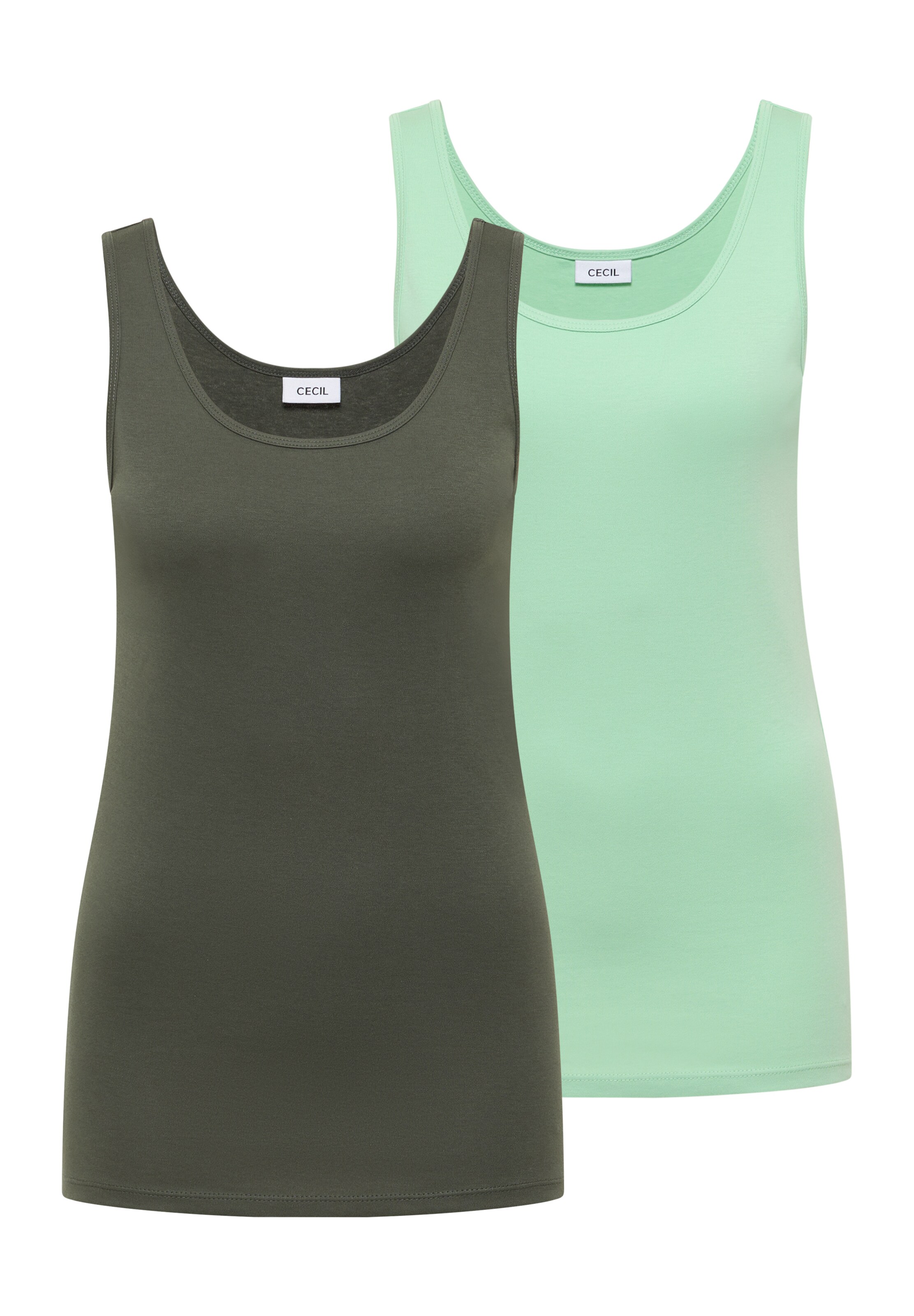 CECIL Top 'Basic' in Grün: Vorderseite