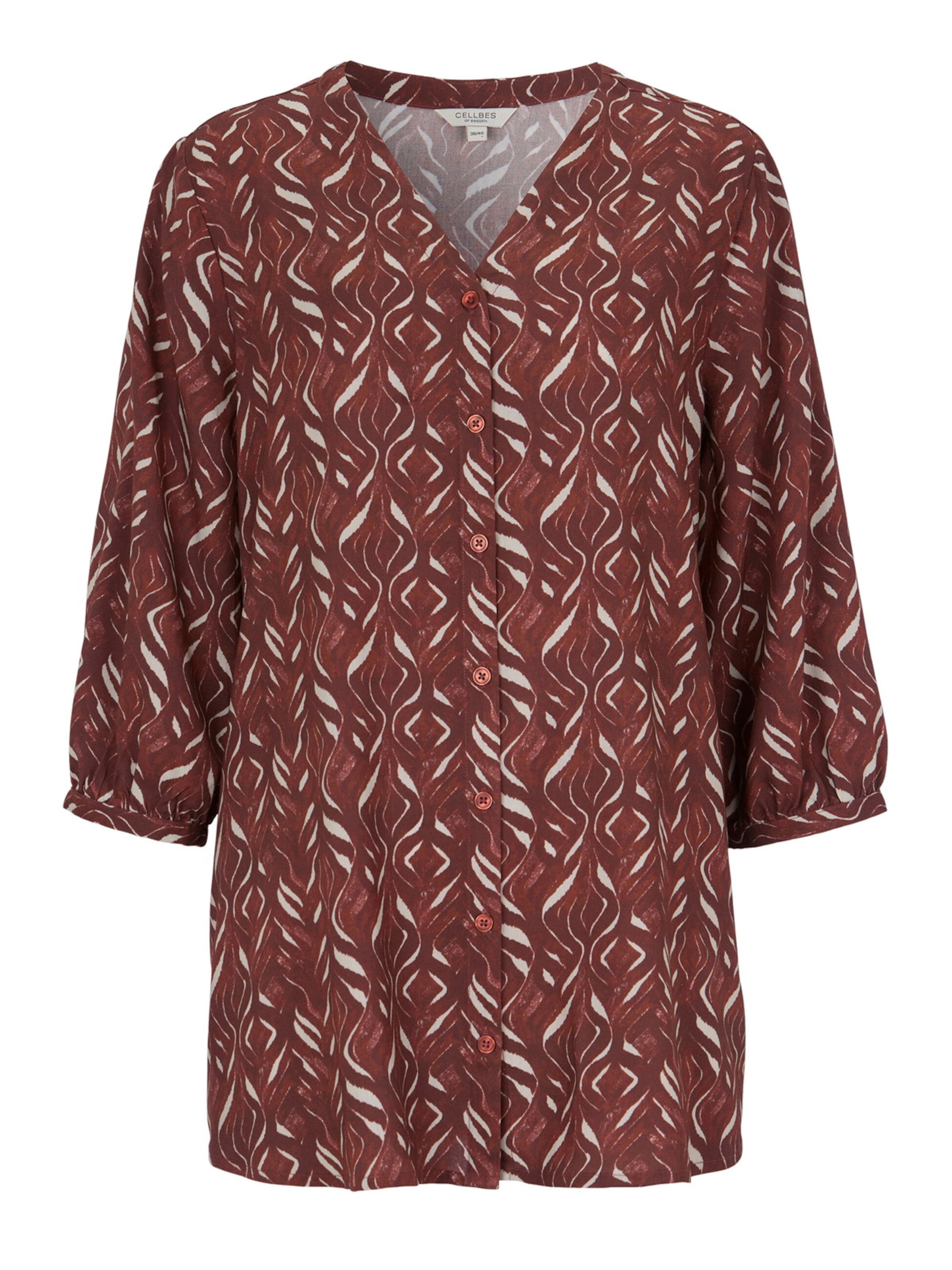 Cellbes of Sweden Tuniek in XS-S in de kleur Bruin / Gemengde kleuren, Productweergave
