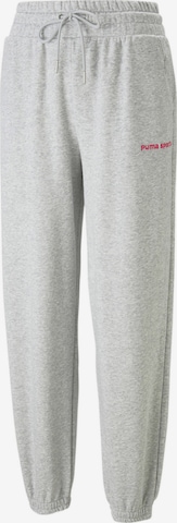 PUMA Tapered Workout Pants 'Team' in Grey: front